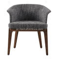 Linho de algodão cinza e designer de couro Cadeiras únicas